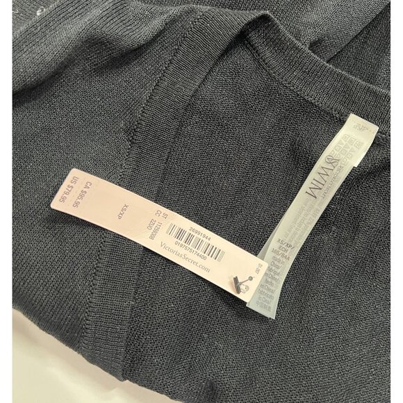 Victoria's Secret Beachwear Knit Tie-Front Maxi Cover-Up in Black - Picture 6 of 6